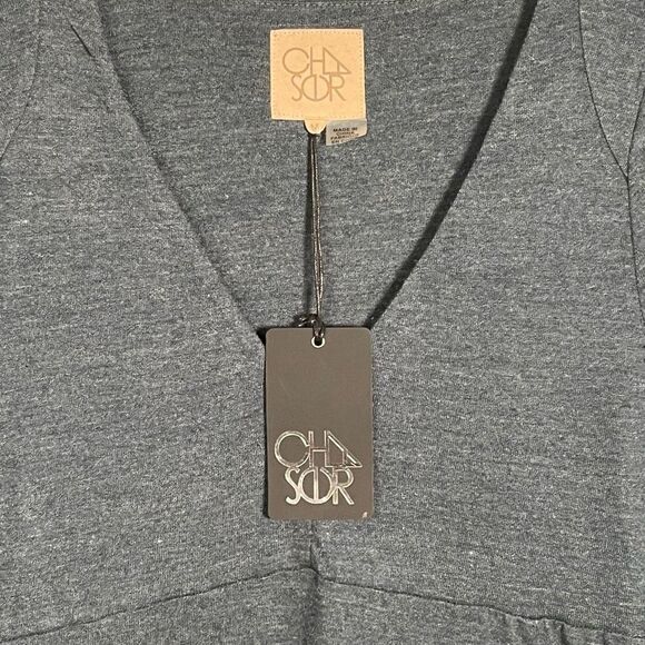 Chasor Sz M Blue Midi Dress High Low Hemline Long Sleeve - Picture 7 of 13